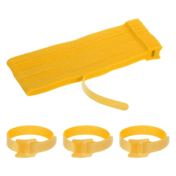 8 Inch Reusable Cable Ties, 50 Pcs Adjustable Fastening Straps Yellow