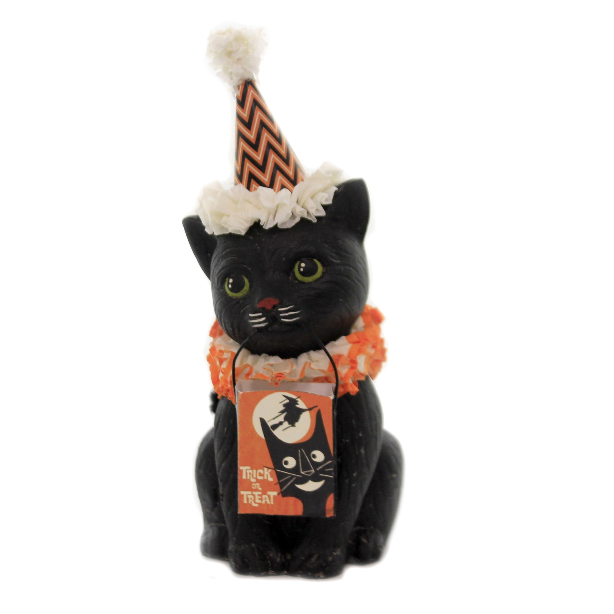 Black Cat Scaredy Cat Cast Iron Halloween Figurine Door Stop, 7.5