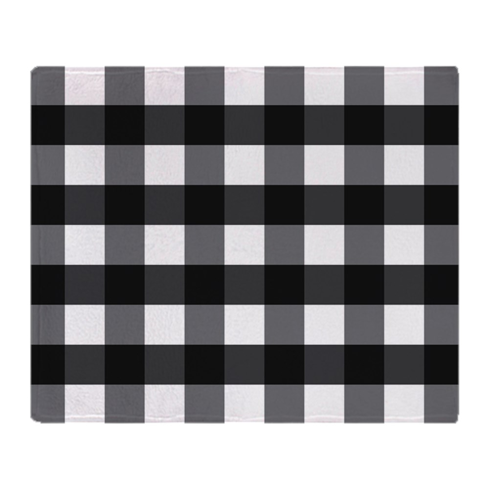 CafePress Gingham Checks Black White Soft Fleece Throw Blanket, 50