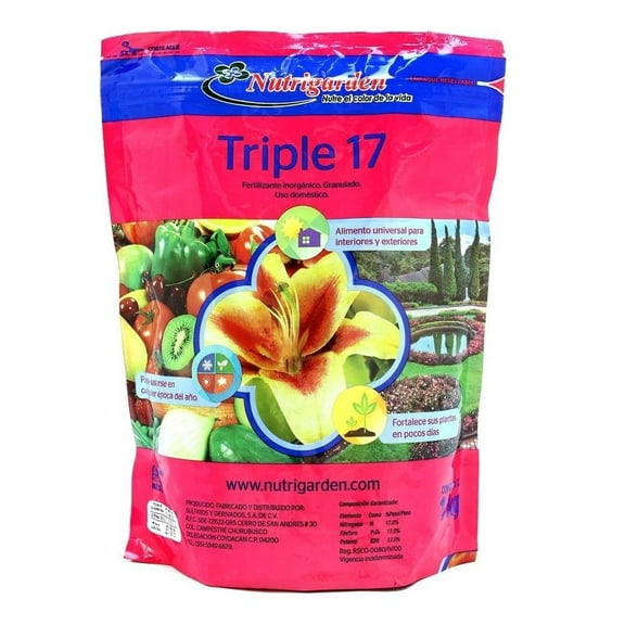 Fertilizante Inorgánico Granulado Nutrigarden Triple 17 1 Kg