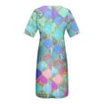 thumbnail image 4 of SMihono Robe d'Été Grande Taille pour Femmes 2023 à Col en V à Manches Courtes Robe Imprimée Robe Décontractée avec Poches, 4 of 4