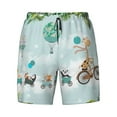 thumbnail image 4 of Lsque Mens Swim Trunks Animals Riding Across The Sky Pattern - Bathing Suit Compression Liner - Beach Swim Shorts Swimwear - (S-3XL) - Stretch Quick Dry -Small, 4 of 9
