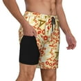 thumbnail image 2 of Logiee Scandinavian Alphabet2 Print Men's Swim Trunk,Quick Dry Board Shorts ,Men's Swim Trunks with Compression Liner, Bathing Suits with Pockets-X-Large, 2 of 6
