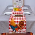 thumbnail image 4 of Table Runner Dresser Scarves 108 Inch Long, Farmhouse Rooster Daisy Buffalo Check Plaid Linen Dining Table Runners Red White Tabletop Scarf for Wedding Holiday Party Kitchen, 4 of 7