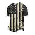 thumbnail image 2 of GrmtClth 4th of July Tops for Men Independence Day American Flag Print Summer T-Shirts Short Sleeve Comfy Shirt Round Neck Clothes Black 3XL, 2 of 4