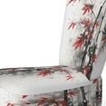thumbnail image 4 of Designart "Red and Grey Bamboo of Japan I" Red Floral Upholstered Accent Chair - Traditional Arm Chair For Bedroom, 4 of 5