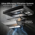 thumbnail image 6 of ROBAM 36-Inch Wall Mount Range Hood A832, 1100 CFM Powerful Kitchen Hood, Ducted/Ductless Convertible, 9-Speed Slide & Touch Control with Delay Shutoff & Charcoal Filter, 6 of 9