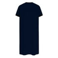 thumbnail image 5 of QSAWXQZ Men's Short Sleeve Nightshirt Soft V Neck Sleepwear Loose Nightgown Casual Loungewear with Pocket Navy L, 5 of 6