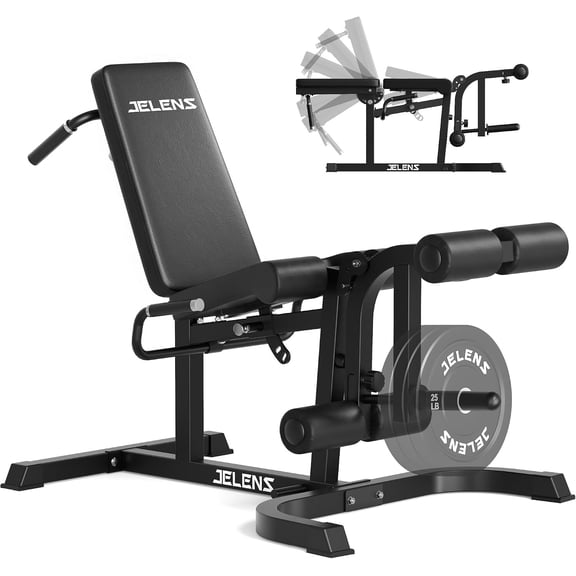 J10 Leg Extension and Curl Machine, Adjustable Leg Curl Machine for Home Gym, Seated Leg Extension and Lying Curl Machine for Lower Body Workouts