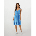 thumbnail image 2 of Women's Deep V-Neck Knee Length Dress with Shoulder Tie, Light Blue, X-Large, 2 of 4
