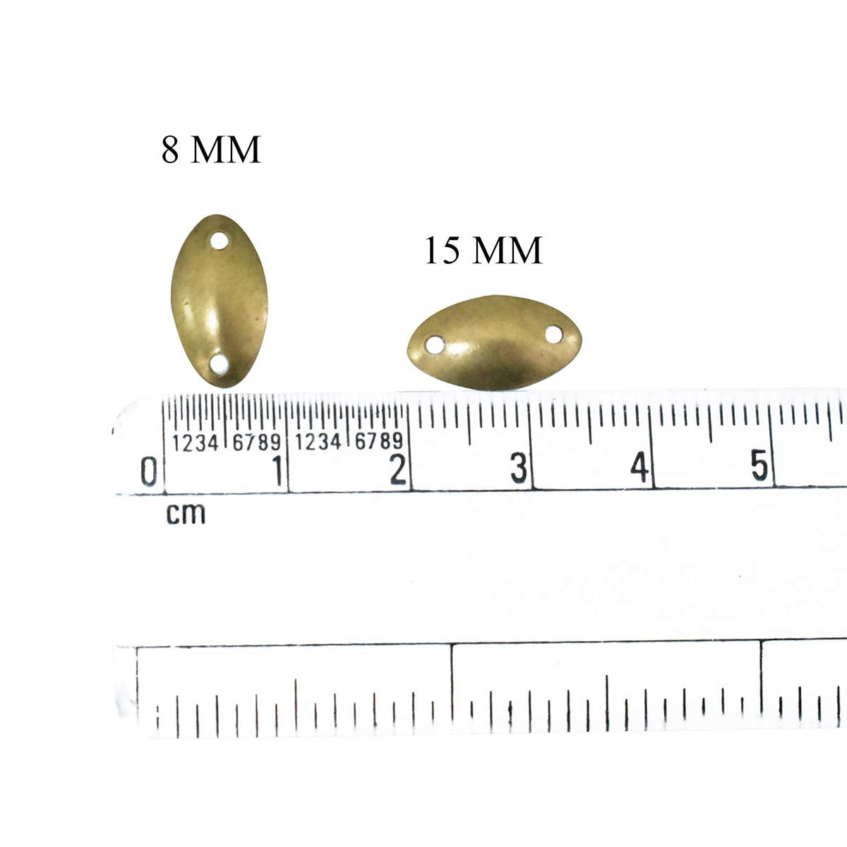 Brass World Bean Shape Metal Sequins for Craft, Embroidery and Jewellery Making 100gm (8 * 15MM, Gold)