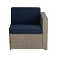 thumbnail image 2 of Patio Sofa Set, Outdoor Sectional Conversation Set, All-Weather Rattan Cushioned Furniture Sofa Set, Navy, 2 of 14