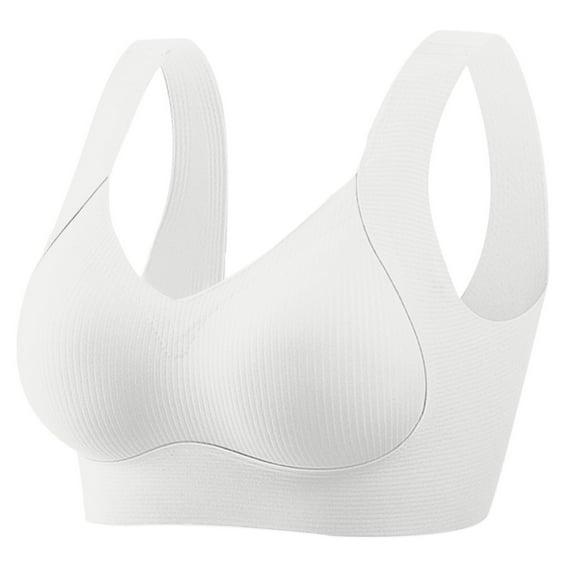 EchfiProm Womens Bras White Balconette Plus Size Older Women Push Up Bras for Ladies Pullover 36CD
