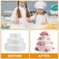 thumbnail image 5 of Duslogis 3 Tiers Round Foam Cake Dummies Set 4" 6" 8" White Fake Practice Cake Dummy 8.3 Inch Tall for Christmas Wedding Supplies Baby Shower Birthday Cake Decorating Display, 5 of 7