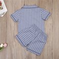 thumbnail image 3 of EYIIYE 2Pcs Toddler Kids Summer Sleepwear  Short Sleeve Button Top +Shorts, 3 of 7
