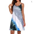 thumbnail image 1 of Femmes Robe 2 Bretelles Vêtements Sans Manches Imprimé Robe Débardeur Sexy, Gris, L, 1 of 4