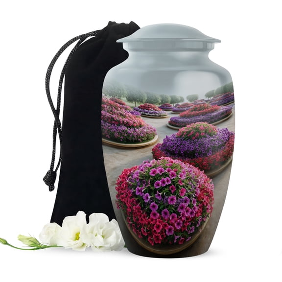 Petunia Memorial Urns For Adult Male - Funeral Cremation Urn For Mother - Large Decorative Urn Adult For Burial - Blue Urns For Human Ashes - 10 Inch