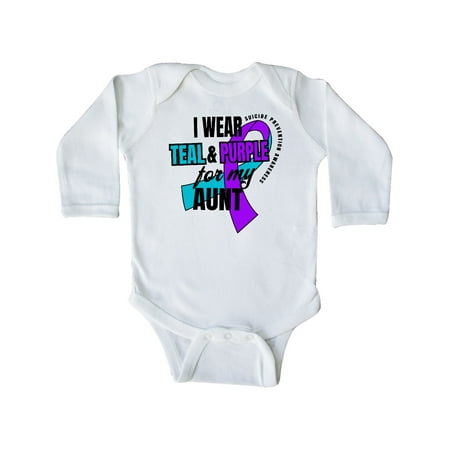 

Inktastic Suicide Prevention I Wear Teal and Purple for My Aunt Gift Baby Boy or Baby Girl Long Sleeve Bodysuit