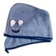thumbnail image 5 of Toystoory Gorro de secado rápido para niños de terciopelo Coral , envoltura para el pelo largo y rizado, gorro de ducha, botón, turbante, azul 2piezas, 5 of 6