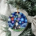 thumbnail image 3 of Happy New Year Pitbull Family Cheer Winter Midnight Firework Ceramic Round Ornament Terrier Dog Lover Home Tree Decor - 02025, 3 of 5