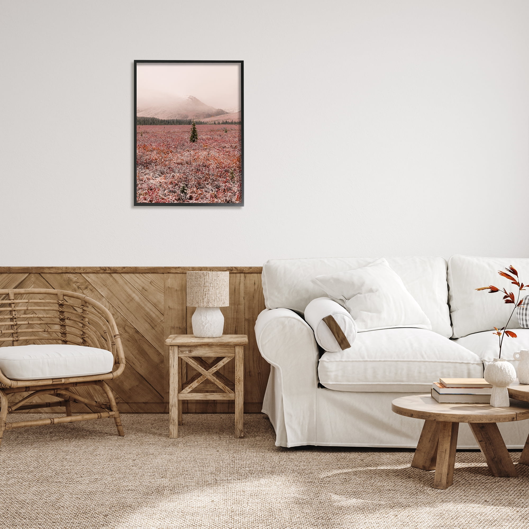 Stupell Industries Tree in Foggy Landscape Landscape Photography Black Framed Art Print Wall Art, 24 x 30