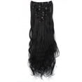 thumbnail image 3 of LELINTA Women 24" Long Curly Full Head Clip in Synthetic Hair Extentions 8 Piece 18 Clips Black Brown Blonde, 3 of 6