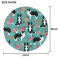 thumbnail image 6 of Border Collie Dog and Flower Florals Round Tablecloth 60"x60",Wrinkle Wipeable Table Cloth for Kitchen Dining Room Picnic Patio Party, 6 of 6