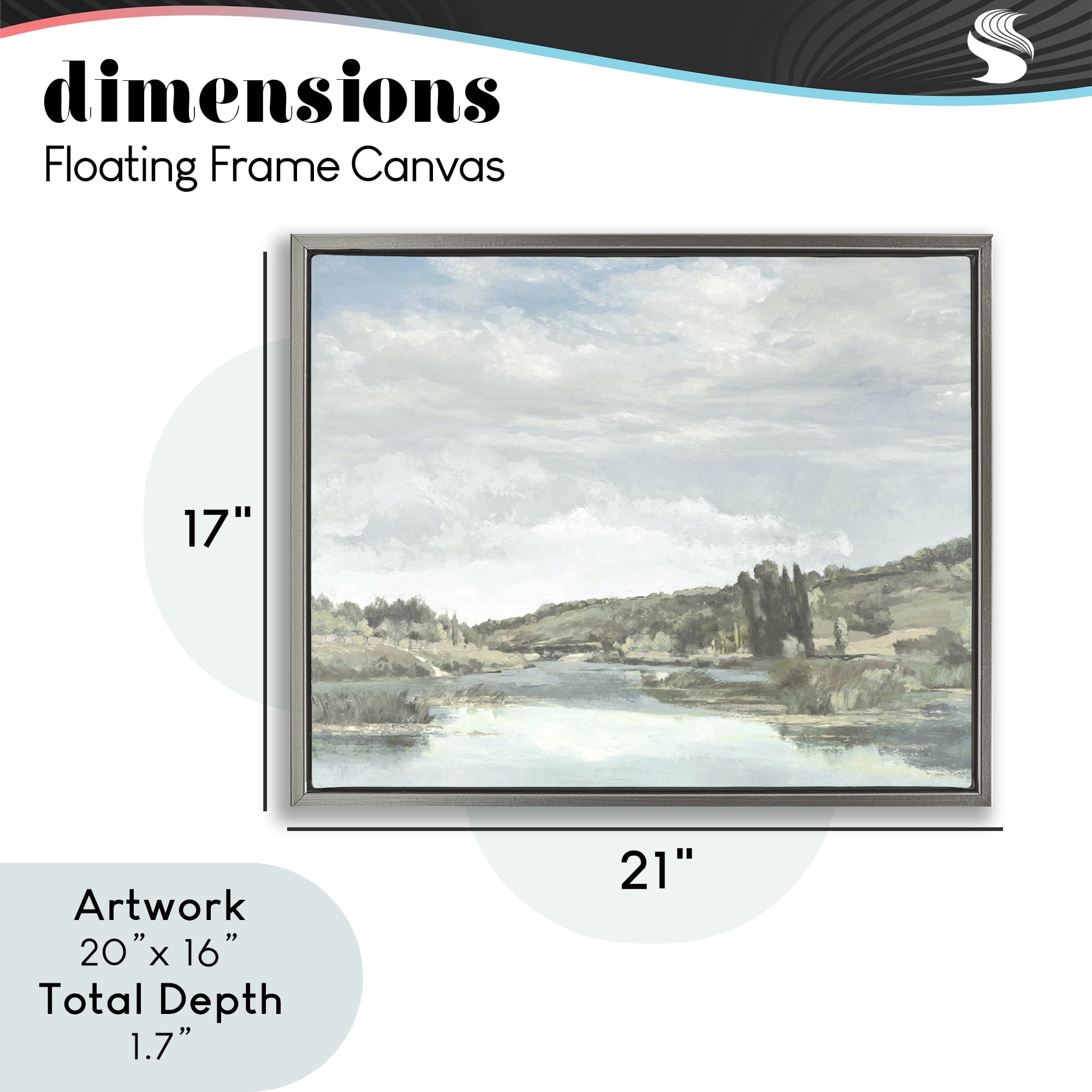Stupell Industries On The Water Landscape Gray Framed Floater Canvas Wall Art, design by Christy McKee