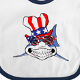 thumbnail image 4 of Inktastic 4th of July Patriot Shark Boys or Girls Baby Bib, 4 of 4