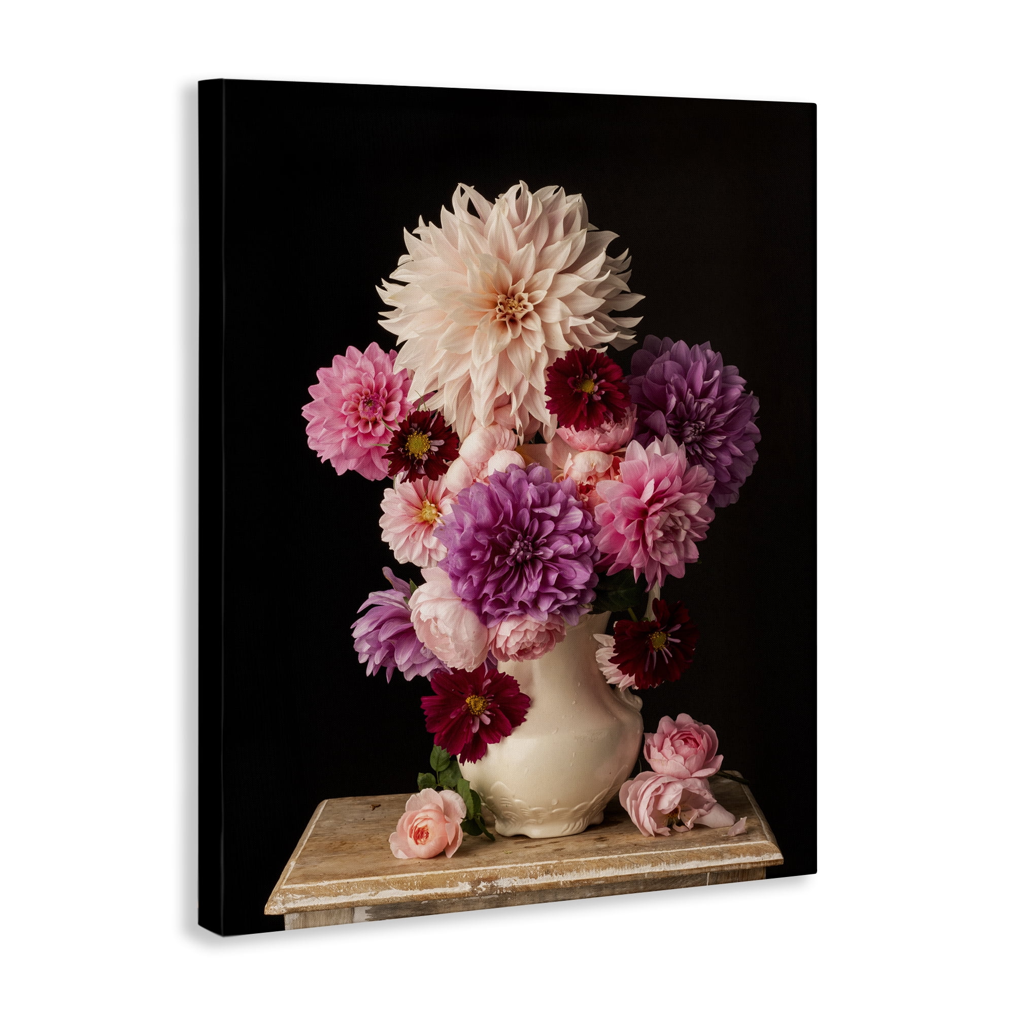 Stupell Industries Full Dahlias Bouquet Plants & Flowers Photography Wrapped Canvas Art Print Wall Art, 16 x 20