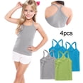thumbnail image 2 of Posijego 4 Pack Camisole Tops for Toddler Girls Basic Undershirts Cotton Shirts Sleeveless Basic Tank Tees, 2 of 6