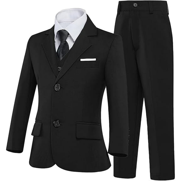 Lycody Boys’ Formal Suit 5 Piece Set, Toddler Tuxedos for Wedding, Suits for Teens Boy Dress School Clothes