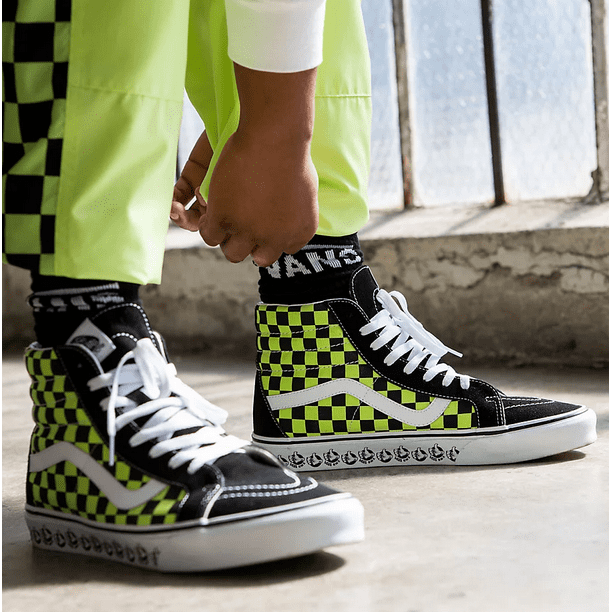 Vans SK8 Hi Reissue Vans Bmx Black/Sharp Green Men's Classic Skate Shoes  Size 12