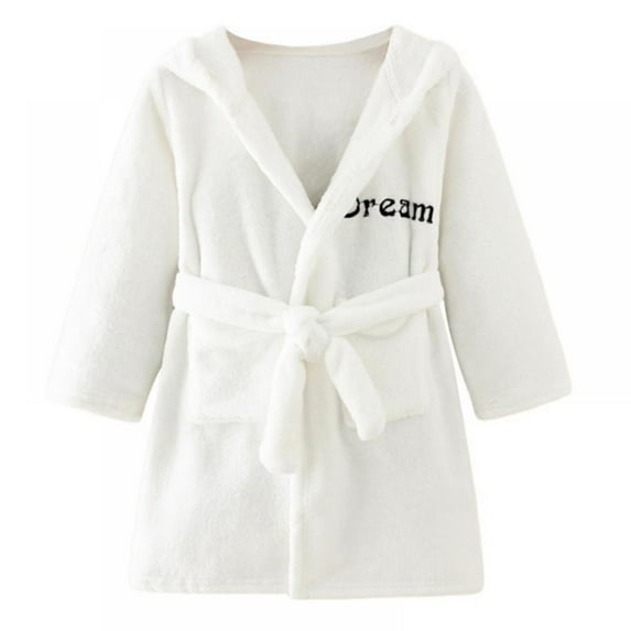 Kids Boys Girls Bath Robes Flannel Winter Kids Sleepwear Hooded Robe Infant Pajamas Nightgown for 3-10 Years Baby Clothes