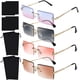 thumbnail image 1 of Paquete de 4 gafas de sol rectangulares sin montura, gafas vintage sin montura, gafas de sol retro, gafas con montura de metal para hombres y mujeres, 1 of 7