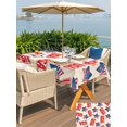 thumbnail image 5 of Outdoor Tablecloth with Umbrella Hole for Patio/Picnic/Party/Camping, Anniversary Waterproof Table Cloth Rectangle Table Cover Washable, 4th of July America Freedom Veteran Day (54"x 80"), 5 of 9