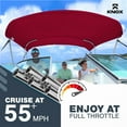 thumbnail image 2 of Knox B32-T32D 6 ft. x 46 x 67-72 in. 3-Bow Boat Bimini Top - 900D Marine Canvas - Burgundy, 2 of 7