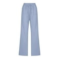 thumbnail image 3 of Womens Daily Elastic Waist Workout Trousers Solid Long Pants Loose Casual Pockets Trousers Comfortable Sweatpants for Women Cute Sweatpants for Women Tan Dress Pants for Women Women Pants Casual Work, 3 of 3