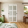 thumbnail image 2 of 48" x 96" Full-Assembled 3-Lite Primed Frosted Closet Sliding Doors With Hardware Kit & Handles, 2 of 8