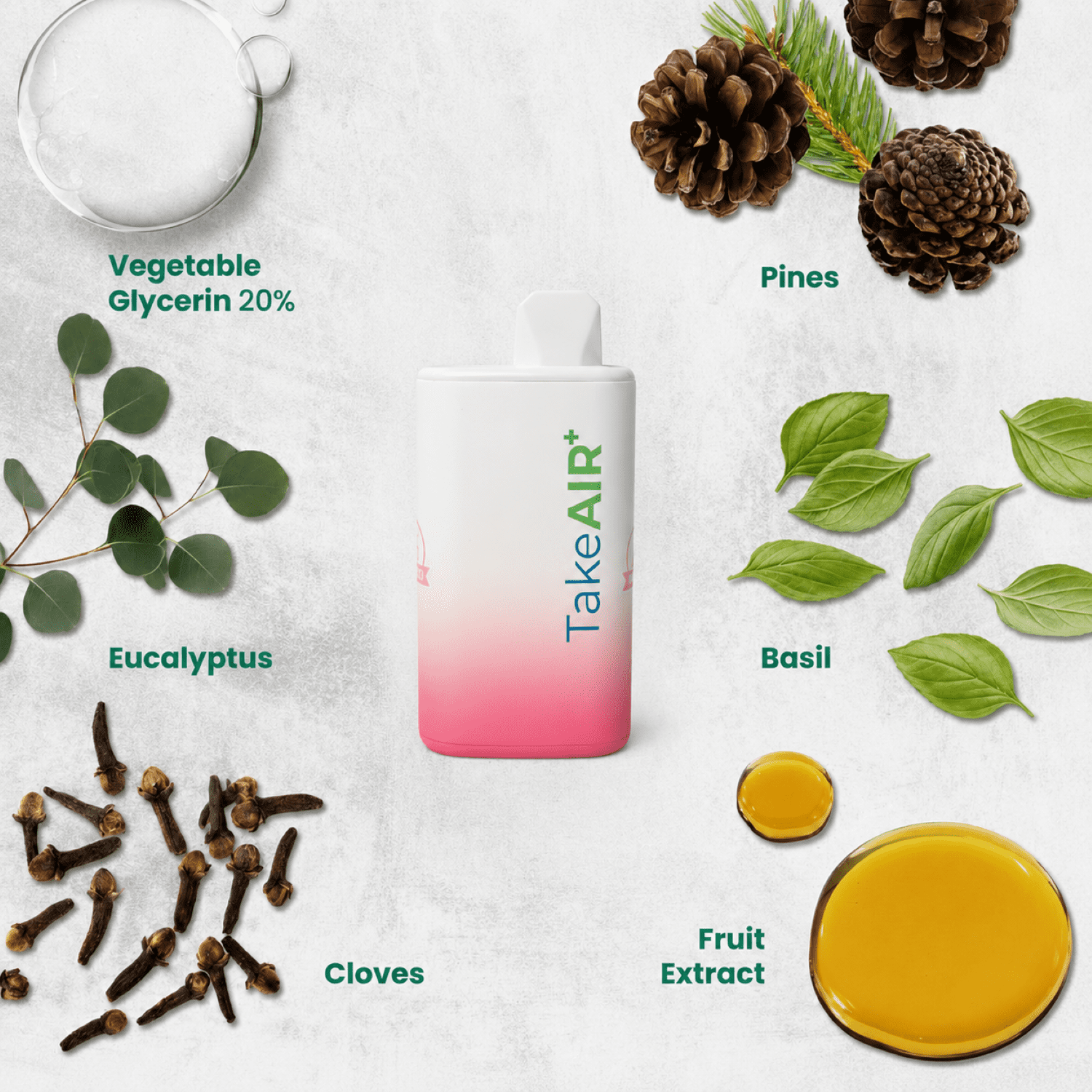 TakeAIR+ Nicotine-Free Diffuser Over 4K Puffs, All Natural, Smokeless Inhaler, Strawberry Watermelon