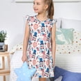 thumbnail image 4 of Fotbe American Gnomes Vestido de Dormir para Niñas de 3 a 10 Años, Mangas Cortas, Estilo Princesa, Pijama Camisón con Mangas Voladas-Large, 4 of 6