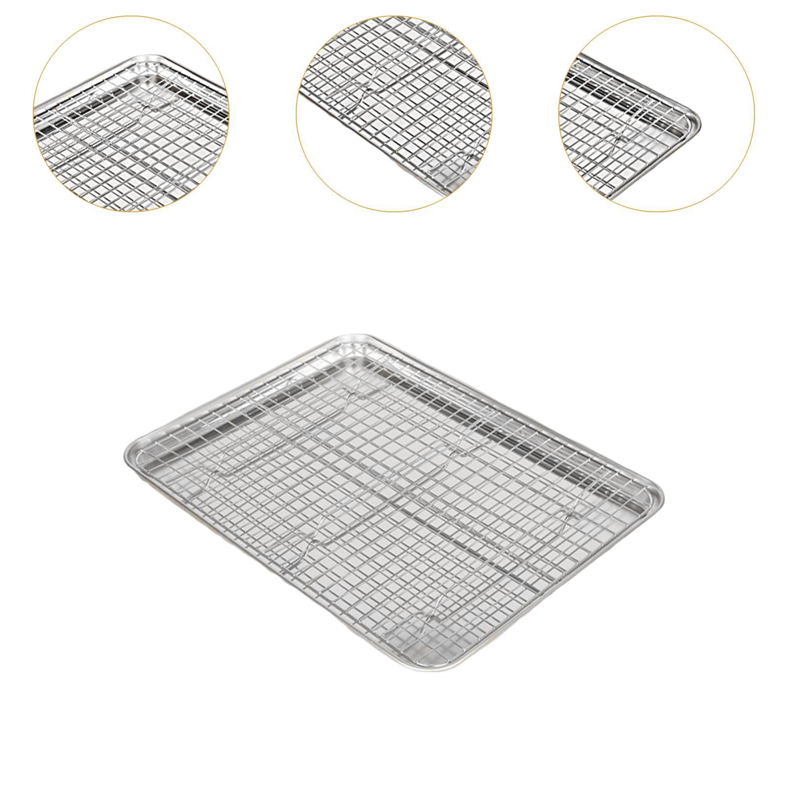TISHITA Baking Sheet with Rack Baking Pan for Family Gatherings Barbecue Restaurants 40.5cmx30.5cmx2.5cm