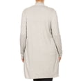 thumbnail image 4 of Women's Solid Casual Plus Size Pockets Knit Duster Cardigan Sweater/Made in USA, 4 of 5
