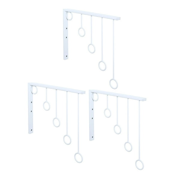 OUNONA 1Set Wall Mounted Clothes Hanger Organizer in White with Strong Metal Construction