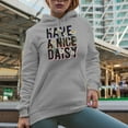 thumbnail image 2 of Have a Nice Daisy Pun Quote with Daisies Art Merch Gift, Heather Grey Hooded Sweatshirt or Hoodie, 2XL, 2 of 5