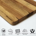 thumbnail image 4 of Vesta Homes Extra Large Wooden Cutting Board | 18 * 12 Inches | Chopping, Serving Board/Block for Vegetables, Fruits, Cheese and Charcuterie | Natural Acacia Wood | 1" Thick | Handcrafted in India, 4 of 7