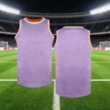 CQONEPT Boy s Tank Top Blank Basketball Jerseys Mesh Athletic Sports Shirts Plain Performance Team Sportswear Uniforms Purple 16-17Years