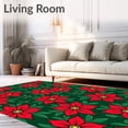 thumbnail image 2 of ODIKA 4x6 Machine Washable Non-Slip Area Rug, Vintage Poinsettia Bloom Anti Slip Holiday Ultra Soft Rug, None, 739834, 2 of 7