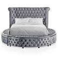 thumbnail image 6 of FOA Vriam 6pc Gray Fabric Bed Set-King+2 Nightstands+Chest+Dresser+Mirror, 6 of 10