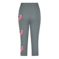 thumbnail image 4 of ZACPNCV Girls Capri Leggings Independence Day Print High Waist Kids Leggings Athletic Sports Workout Dance Tights Cropped Pants Gray 6-7 Years, 4 of 9